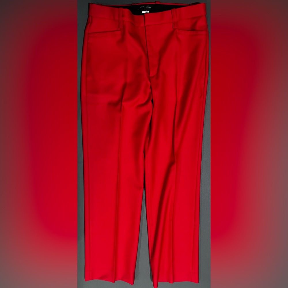 High-Rise Straight Leg Italian Wool Pant